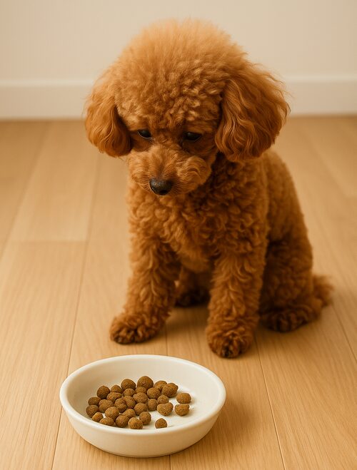 ご飯を残す犬